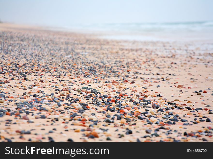 Beach with sand and pebbles on Socotra island. Beach with sand and pebbles on Socotra island