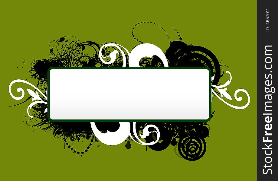 Blank banner in grungy floral background. Blank banner in grungy floral background