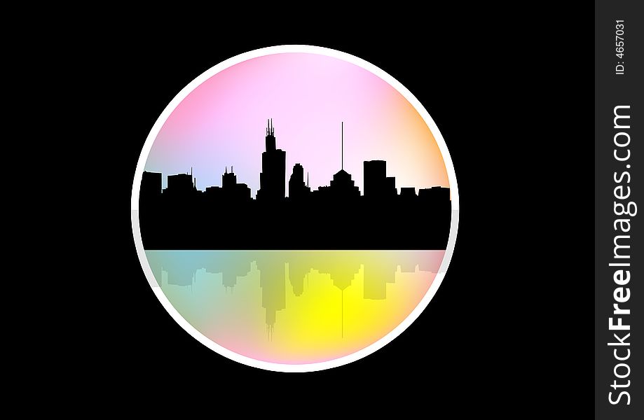 Abstract Medallion Cityscape