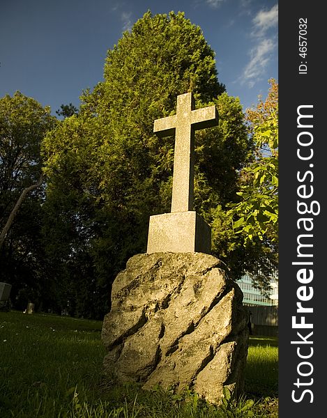 Cemetery With Fresh Green Trees