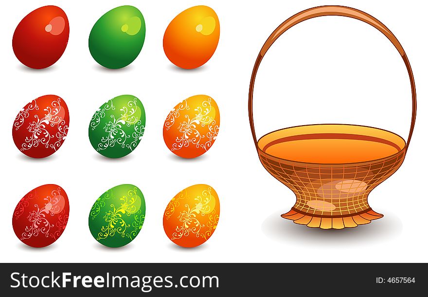 Easter Eggs With Basket