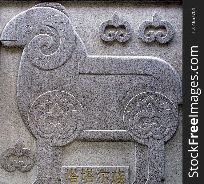 Lapidarian totem of different nationalities in China.