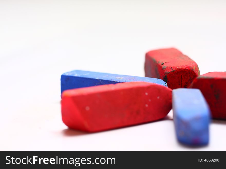 Red And Blue Chalk Pastels