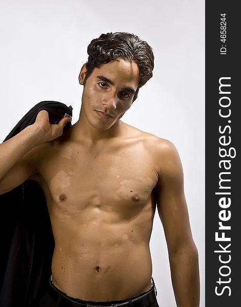 Male model who is posing for the camera