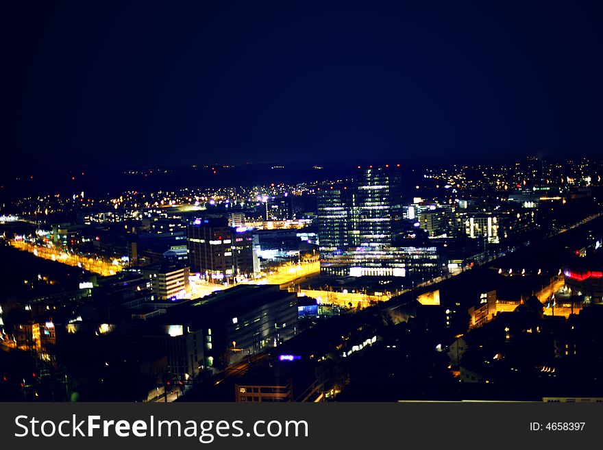 Night view of Zurich from 34th floor, Switzerland. Night view of Zurich from 34th floor, Switzerland