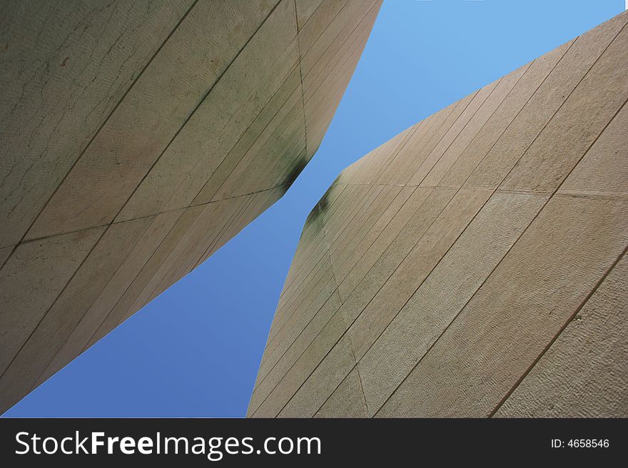 A momument as viewed from the ground. A momument as viewed from the ground