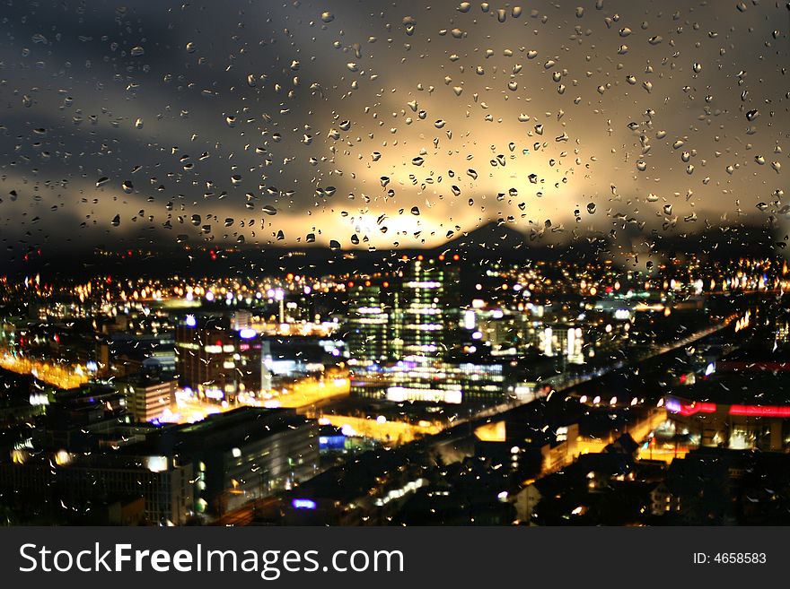 Night view of Zurich from 34th floor, Switzerland. Night view of Zurich from 34th floor, Switzerland