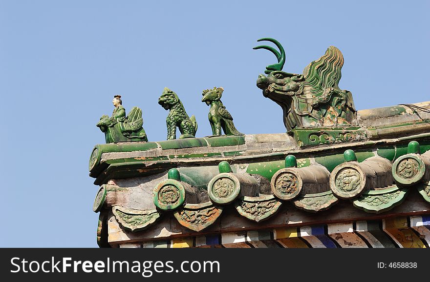 Eave of the Chinese ancient building. Eave of the Chinese ancient building.