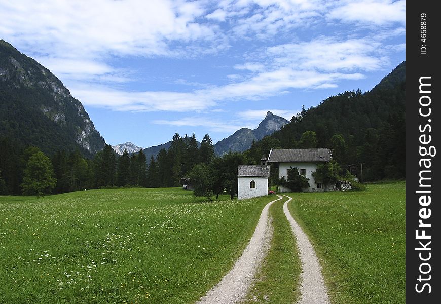 Hut in a vallay of the Austrian alps. Hut in a vallay of the Austrian alps