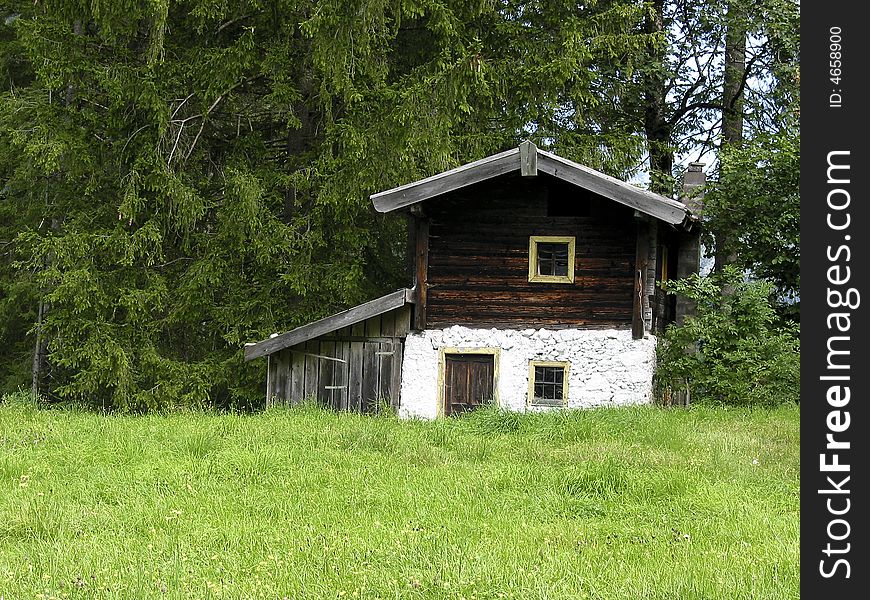 Hut in a vallay of the Austrian alps. Hut in a vallay of the Austrian alps