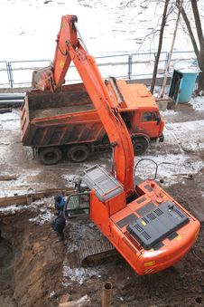 Working Excavator Stock Images Working Excavator Stock Images