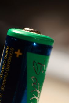 A Aa Rechargeable Battery On White. Royalty Free Stock Images A Aa Rechargeable Battery On White. Royalty Free Stock Images