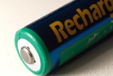 A Aa Rechargeable Battery On White. Royalty Free Stock Photography A Aa Rechargeable Battery On White. Royalty Free Stock Photography
