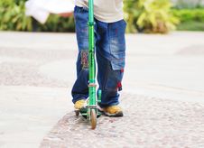A Boy And A Pedal Cycle Royalty Free Stock Photo A Boy And A Pedal Cycle Royalty Free Stock Photo