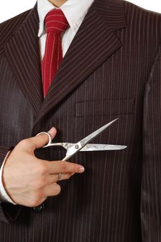 Business Man With Paper-cut Royalty Free Stock Photography