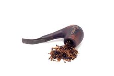 Tobacco-pipe And Heap Of Tobacco Royalty Free Stock Image