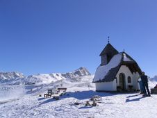 Church In The Dolomites Royalty Free Stock Photography Church In The Dolomites Royalty Free Stock Photography