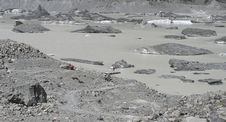 Glacial Iceberg Floating On Melt Lake. Royalty Free Stock Photo Glacial Iceberg Floating On Melt Lake. Royalty Free Stock Photo
