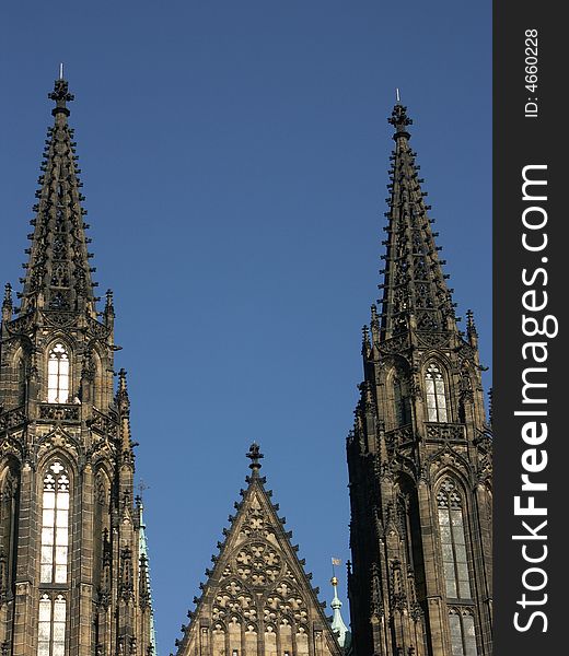 The famous gothic cathedral of St. Vitus in Prague. The famous gothic cathedral of St. Vitus in Prague.