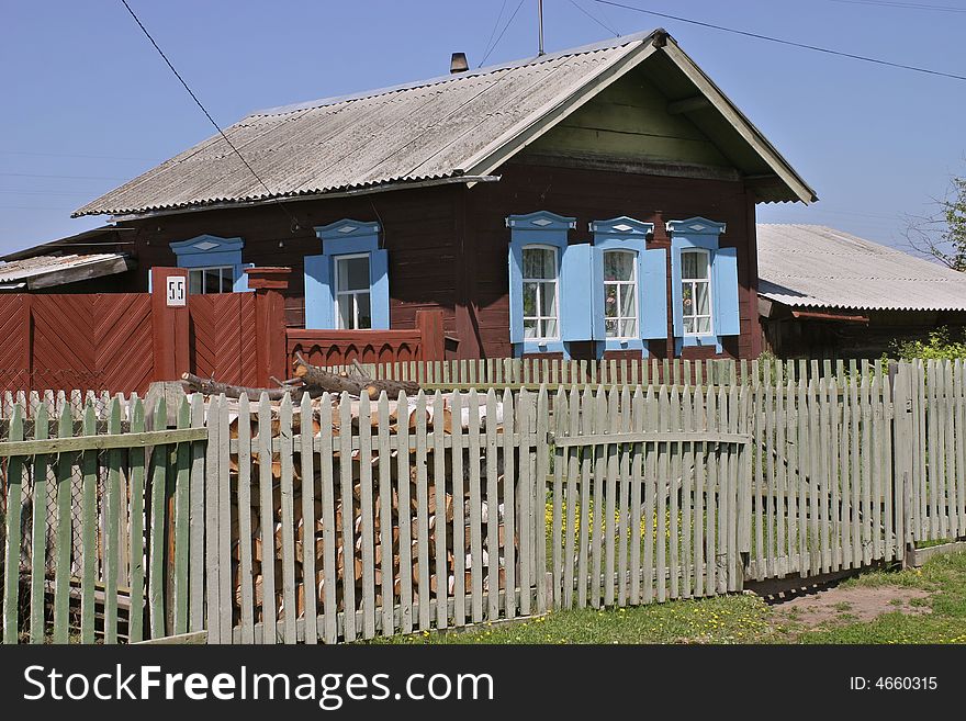 A traditional wood house in siberia. A traditional wood house in siberia
