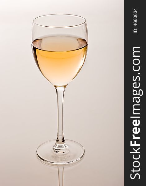 Drink series: white wine glass over white