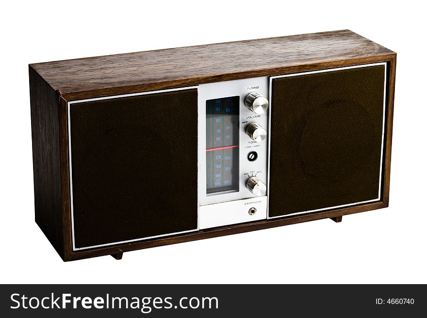 Old Classic Radio On A White Background