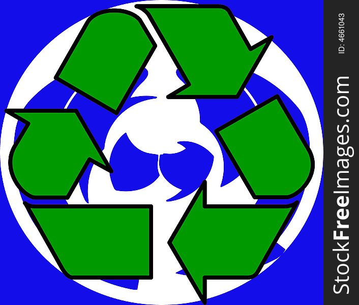 Green world wide Recycle symbol 2