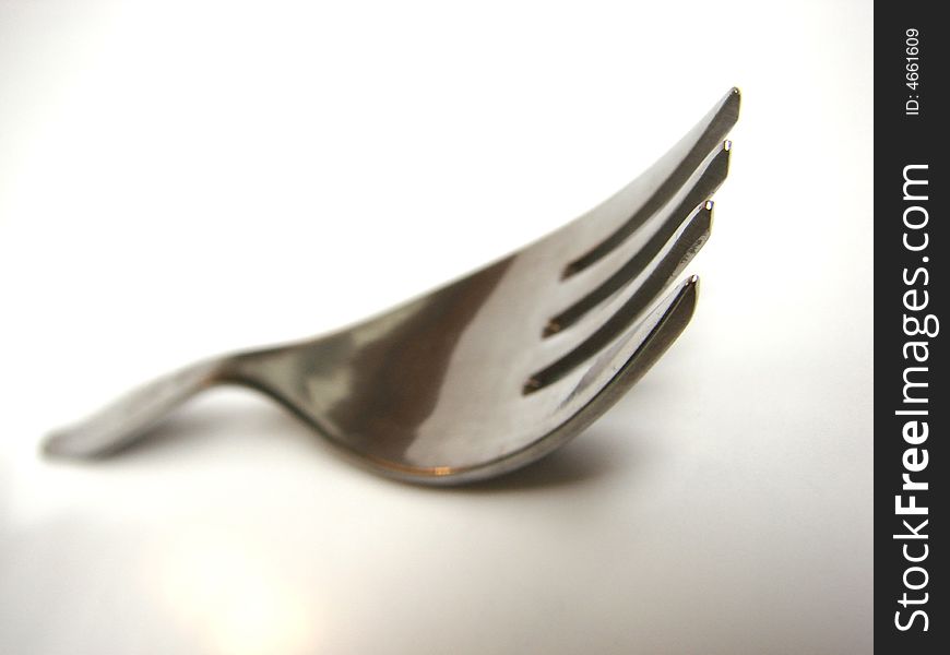 Metal silver fork isolated on white. Metal silver fork isolated on white