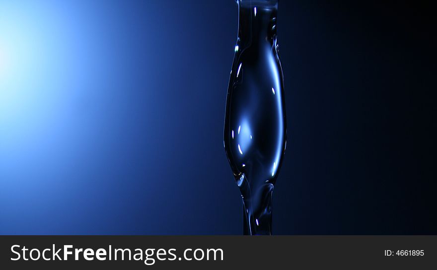 Chain of water on the blue background. Chain of water on the blue background.