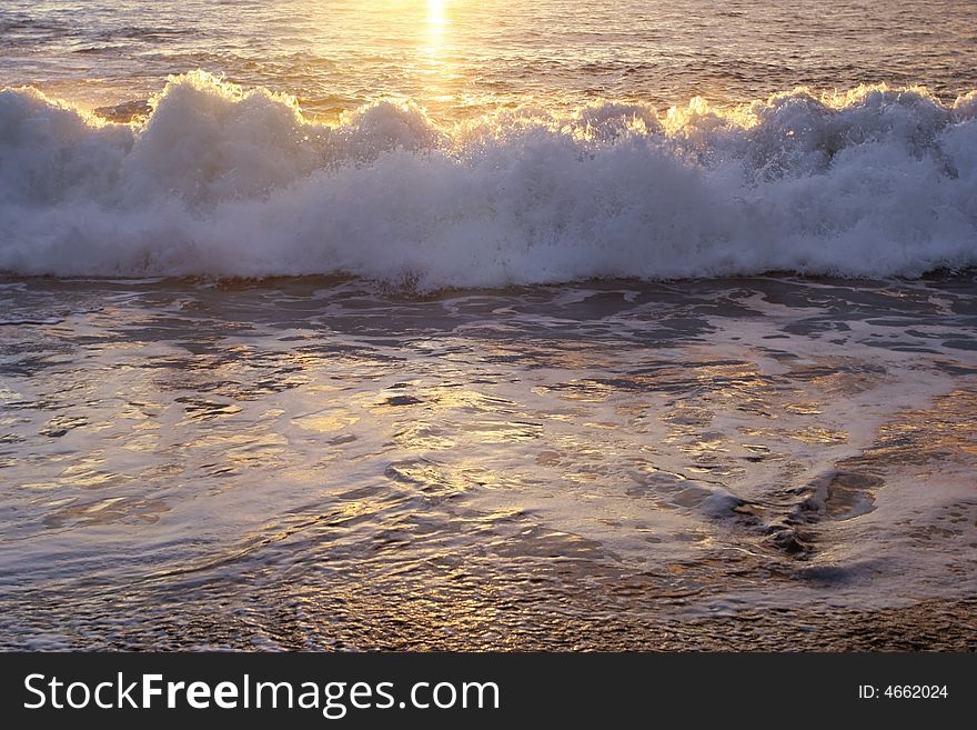 Sunset water of Atlantic ocean. Sunset water of Atlantic ocean