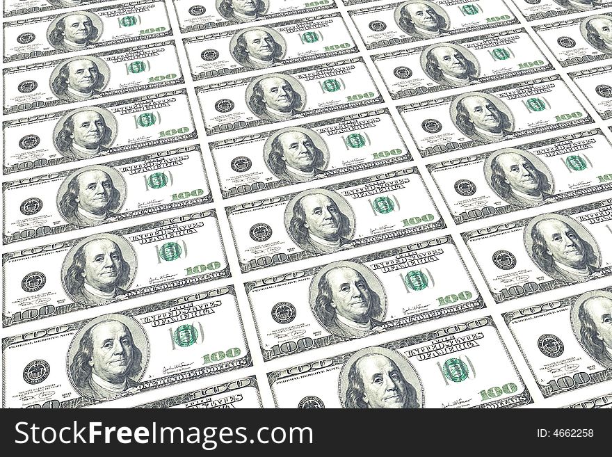 Money background isolated in white background