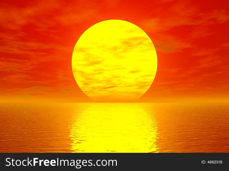 Golden sunset sunny sky background