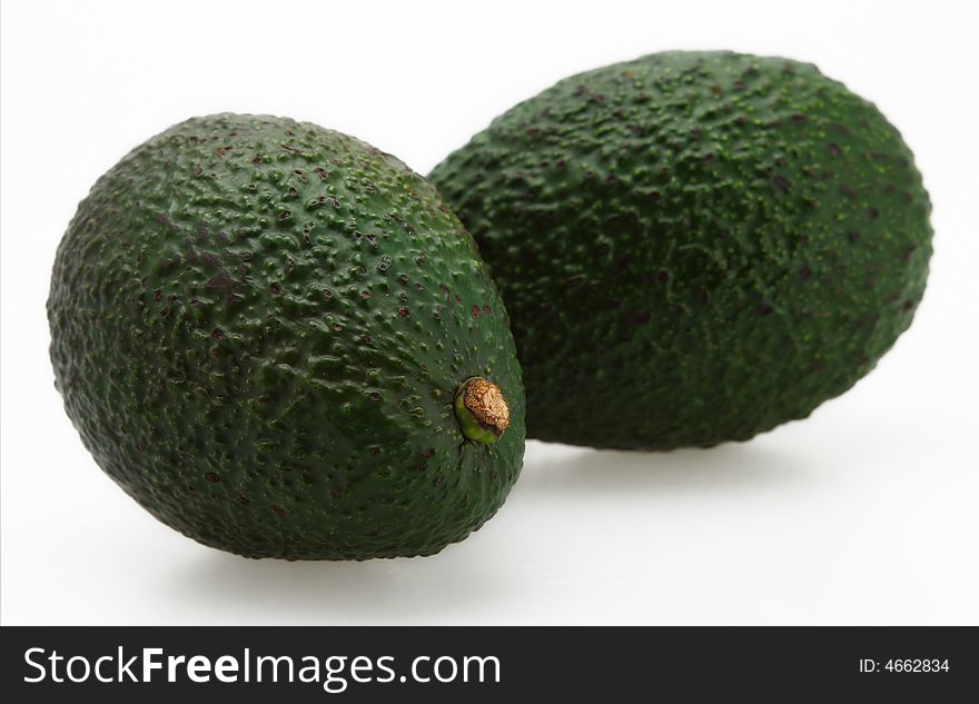 Fresh green ripe organic avocado vegetable isolated. Fresh green ripe organic avocado vegetable isolated