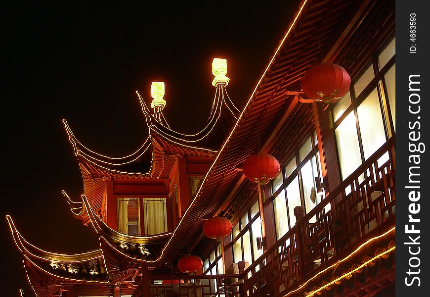 The night scene is in confucian temple, NanJing, China. The night scene is in confucian temple, NanJing, China
