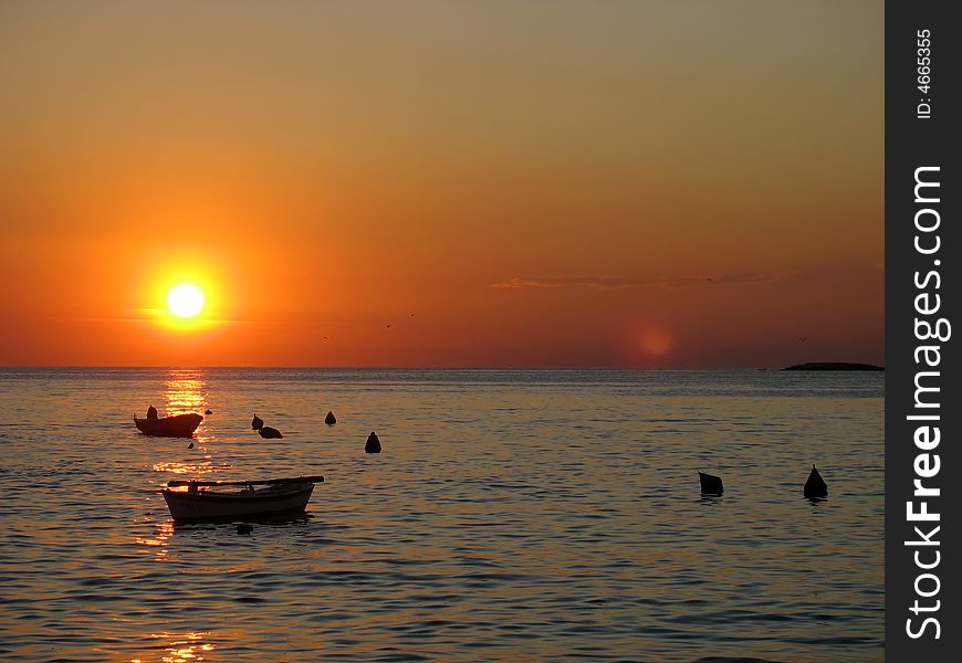 Sea sunset in the Croatia