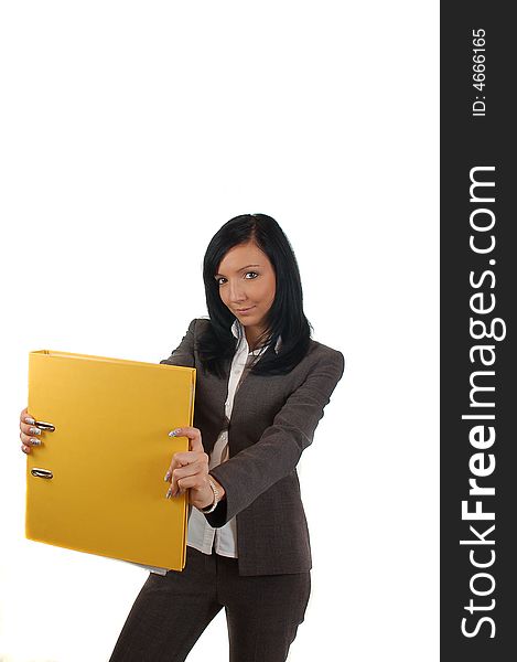 Business women with file at office