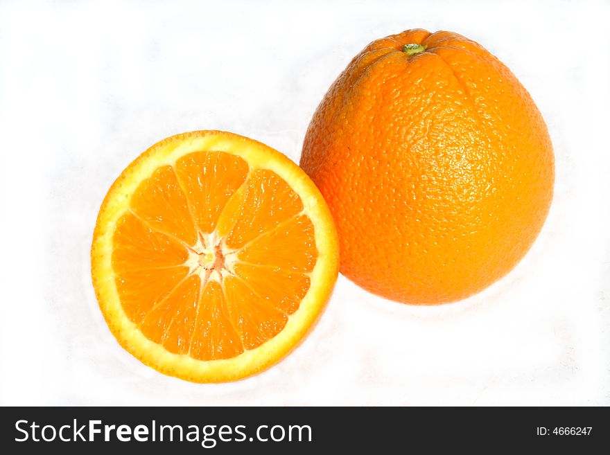 Navel oranges isolated on white. Navel oranges isolated on white.