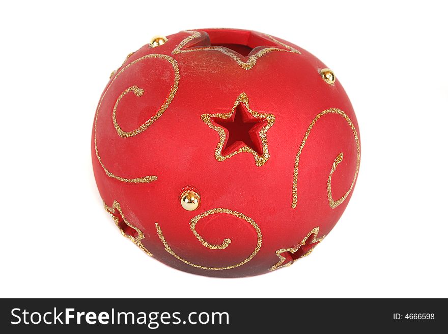 Present red isolated background star