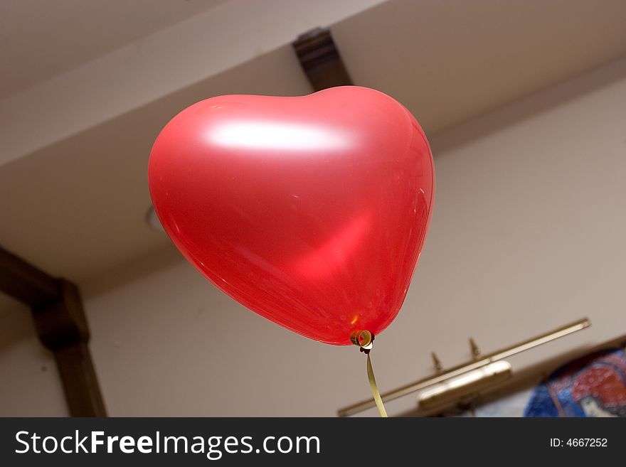 Red balloon in form of a heart. Red balloon in form of a heart