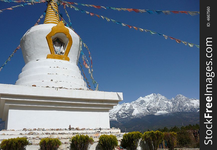 A buddhist temple at the beginning of the Himalaya. A buddhist temple at the beginning of the Himalaya.