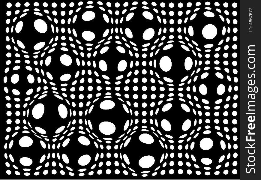 Abstract background with dots, black and white