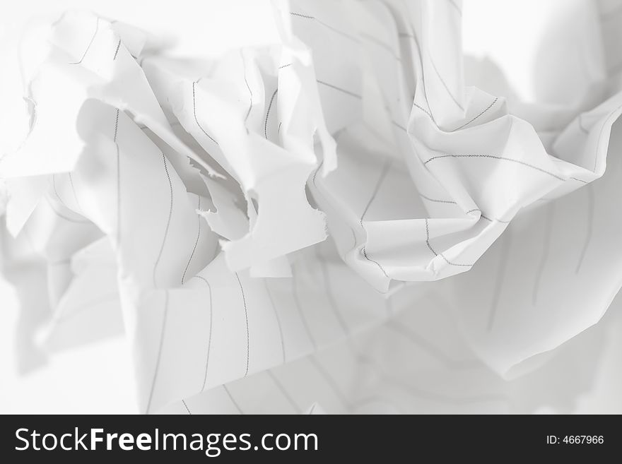 Abstract white wrinkled paper background. Abstract white wrinkled paper background