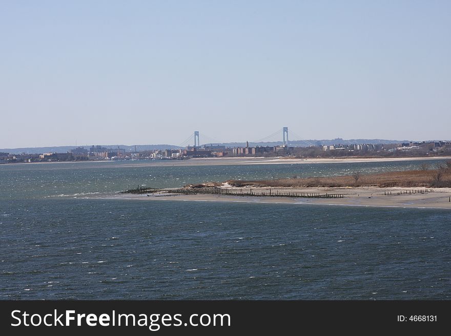 Cony Island and Staten Island in the background. Cony Island and Staten Island in the background.