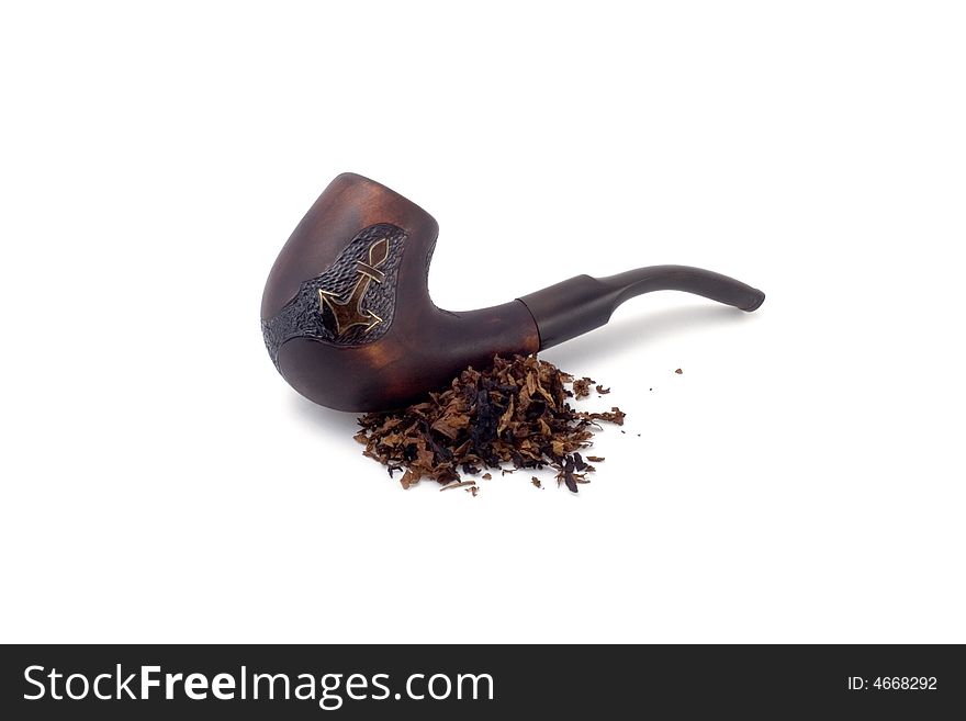 Tobacco Pipe And Heap Of Tobacco