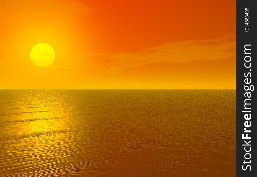 Illustration of sea nearing sunset. Illustration of sea nearing sunset.