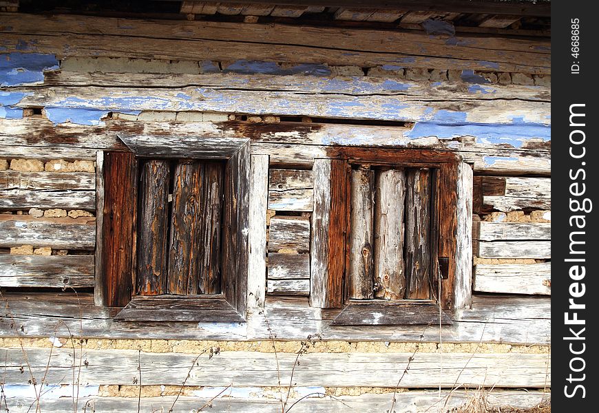 Windows in an old abandoned house