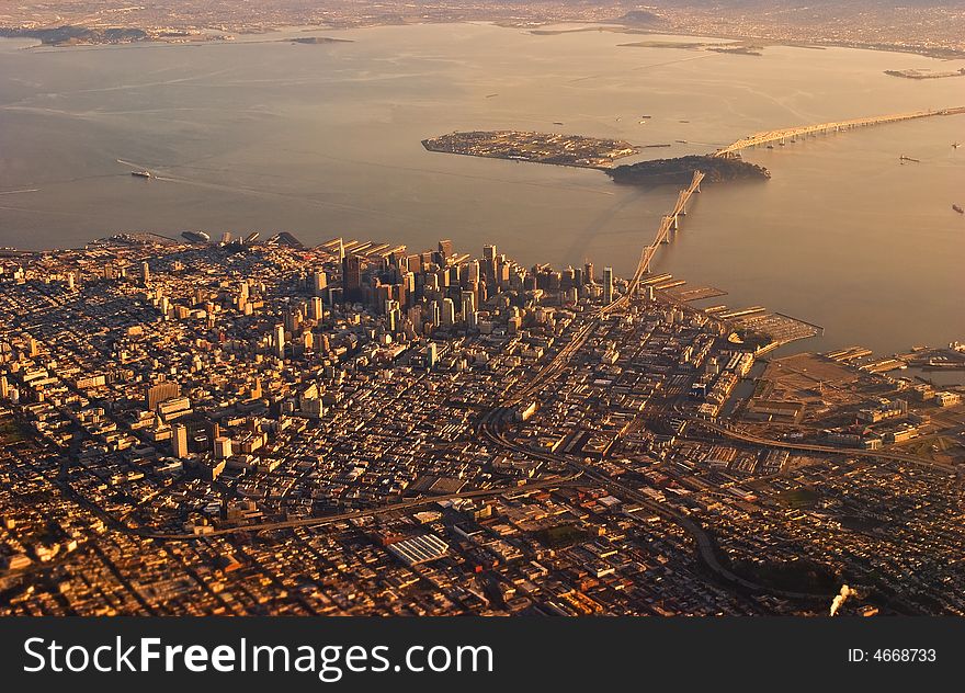 San Francisco and Treasure Island Aerial View