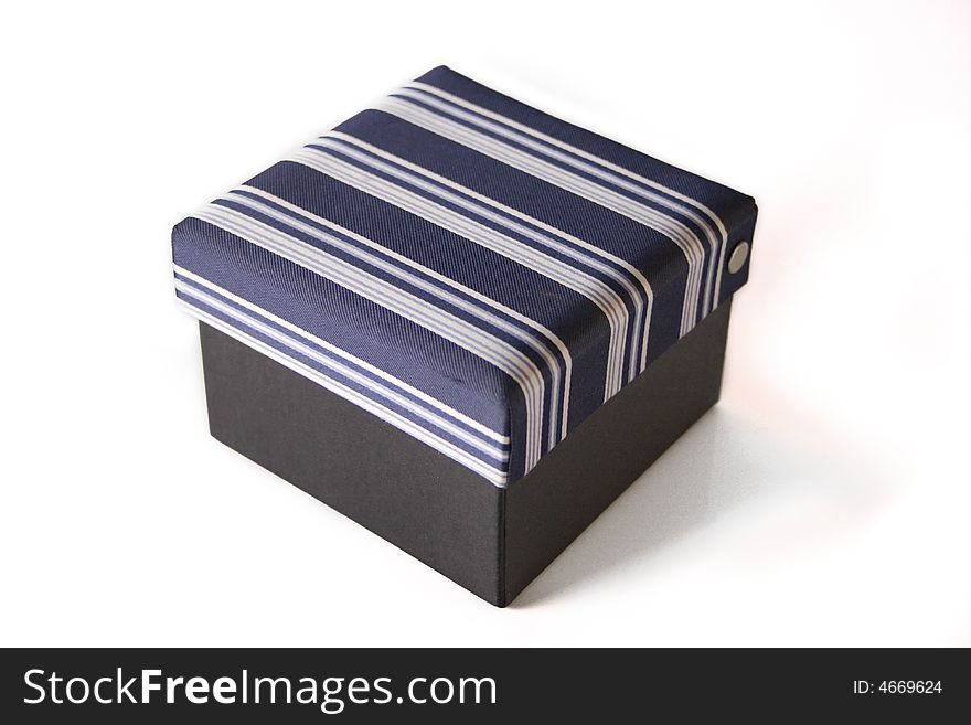 Silk necktie with box, isolated on the white background