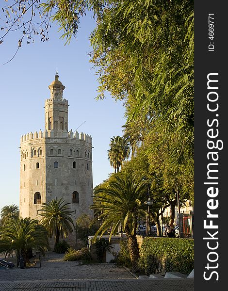 Gold tower in Seville, Spain