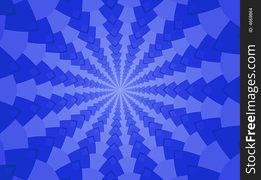 A circular pattern of blue arrow like shapes radiating from a central point. A circular pattern of blue arrow like shapes radiating from a central point.